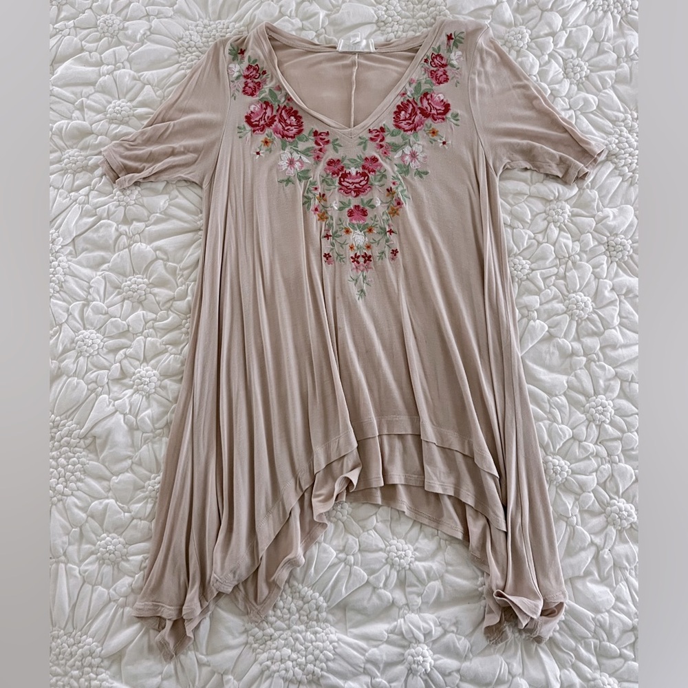 Peach Love Embroidered Top